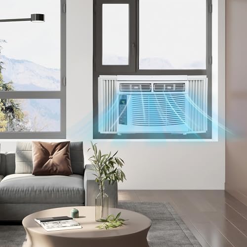 Image of Towallmark 6,000 Btu Window Air Conditioner, Cools Up to 250 Sq. Ft with Cooling, Dehumidifier, 3 Fan Speed, Window-Mounted Room Ac Window Unit with Remote, Easy Install Kit for Home