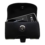 Gomadic Designer Black Leather Philips GoGear Ariaz Belt Carrying Case – Includes Optional Belt Loop and Removable Clip