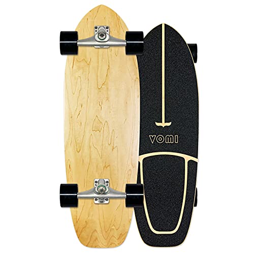 Surfskate Skateboard Carving Pumpping Surf Skate Cruiser Boards, Completo Arce Tablero 78×24cm, Rodamientos de Bolas ABEC Alta velicidad, 7 Capas Arce, para Principiantes y Profesionales,E