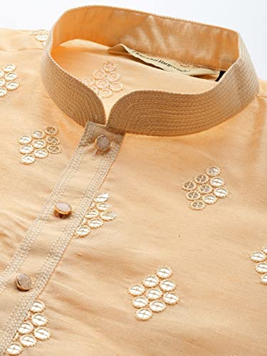 Image of Rajubhai Hargovindas Men's Jacquard Work Kurta Set