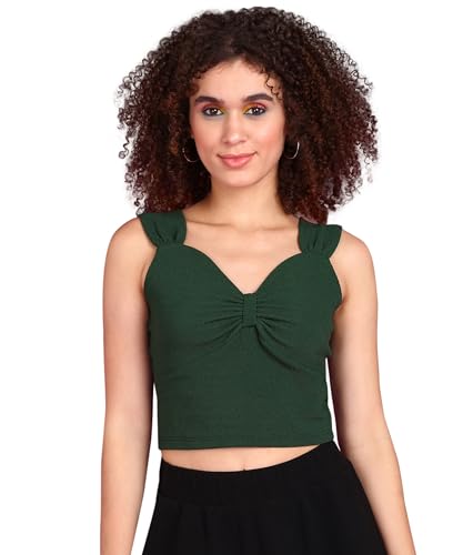Image of POPWINGS Women Casual Blue & White Stripe Print Strap Crop Top | Women Sleeveless Top | Women Trendy Top