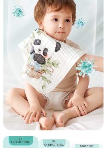 Image of Little Boo Muslin 6 Layer Organic Cotton Face Towels for Newborn Baby,Baby Bath Towel Wipes Extra Soft Hankies Handkerchief for Kids, Reusable for Toddlers Kids - (Pack of 5) Digital Print