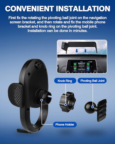 Autorder Car Phone Holder for 2021-2023 Nissan Rogue/2019-2025 Altima/2020-2025 Sentra Accessories Phone Mount 8-Inch Screen Cell Phone Automobile Cradles Hands-Free 360 Degree Rotation