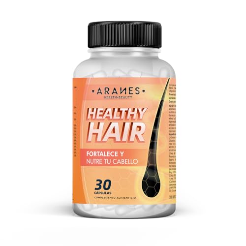 Healthy Hair | Tratamiento anticaída cabello mujer/hombre | Fortalece las fibras capilares y crece pelo | Vitaminas para el crecimiento capilar | 100% natural, no GMO | 30 cápsulas