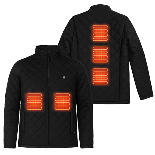 Image of Tapish USB Powered Heated Jacket for Men & Women| ISO :9001 Certified | 5 Heating Pads, 3 Heat Levels (25C-45C) | Infrared Quilted Winter Jacket, Lightweight, 1-Year Warranty (Size M-XL)