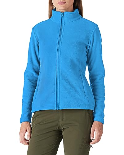 Outdoor Ventures Damen Fleecejacke mit Durchgehendem Reißverschluss Stehkragen Frauen Leichte Fleece Sweatjacke Antistatische Elektrizität Damenjacke für Laufen, Wandern und Freizeit Blau M