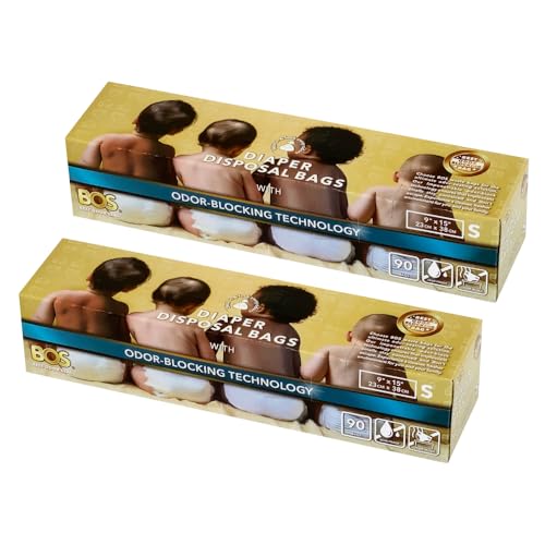 BOS Odor-Sealing Dirty Diaper Trash Bags - Disposable Bags - Scent & Smell Free (Color: Cream Yellow) (Pack of 2)