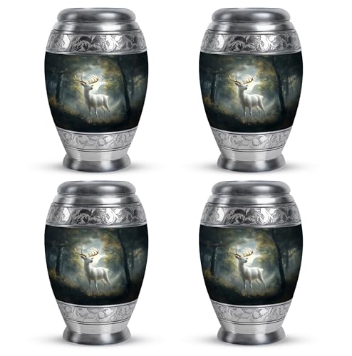 Image of Deer Urn Memorial Urn for Mom & Dad 3 Inch 4 Qty | Burial Urns for Ashes for Women Decorative Urns for Ashes