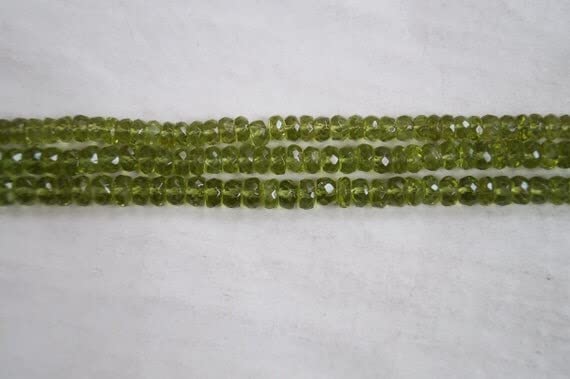 Perles péridot pour création de bijoux DIY fil de rondelles facettées 5mm