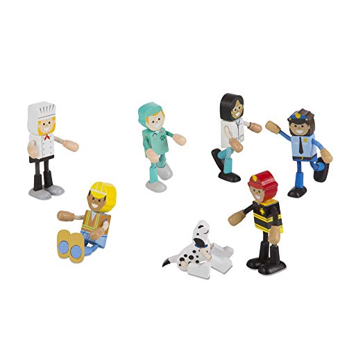 Melissa & Doug Wooden Flexible Figures - Career Dolls
