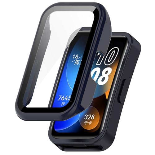 Miomg HUAWEI Band 10 / Band 9/ Band 8 �Ή� �ی�J�o�[ PC+�����K���X 9H�d�x ��̌^ �S�ʕی� �ϏՌ� ���h�~ �����^ �����ȒP �����ߗ� �w��h�~ HUAWEI BAND 10/9/8 �A�N�Z�T���[ HUAWE