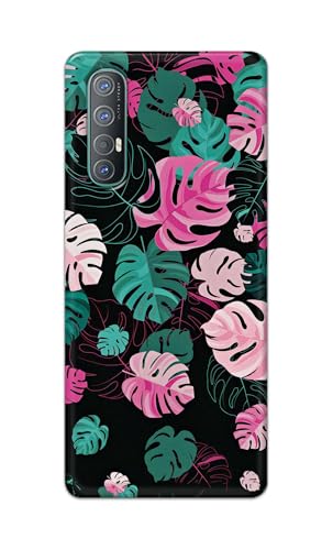 Image of Printed Hard Back Cover for Oppo Reno3 Pro (6.4 inch) Back Cover (Seamless Leaves) -190724(EA)