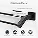 FORIOUS Double Towel Bar, 24 Inch Dual Towel Racks for Bathroom Wall Mounted, Thicken SUS304 Stainless Steel Bath Square Towel Rod Towel Holder Rail, Matte Black