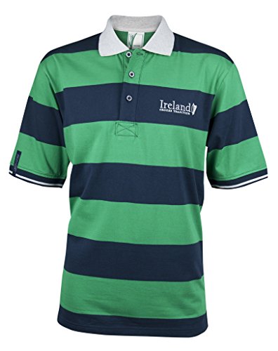 Croker Striped Harp Casual Golf Shirt,Green,Medium #TOP1