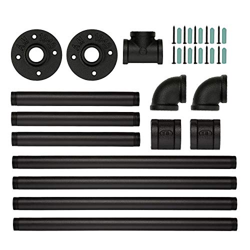 Greenstell Industrial Pipe Style Garment Rack, Foldable Wall Hanger for Bedroom, Living room, Kitchen, Three Pedestal Three-way Hangers steampunk buy now online