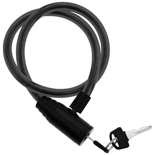 Candado para patinete electrico cable de Acero resistente 60 cm cierre avanzado con llave para una Seguridad Inigualable Confiable Robusto Practico (Negro)
