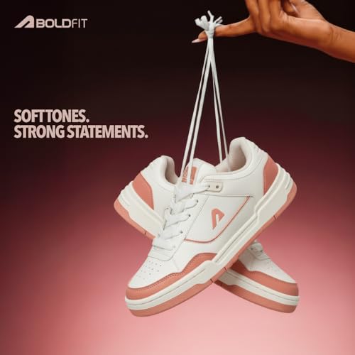 Image of Boldfit Sneakers for Women Comfortable Air Faux Leather Shoes for Woman, Lace-Up Casual Girls Shoe, Lightweight Sneaker Shoes for Woman DripWave