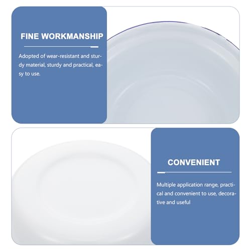 4 Stück Emaille SchüSsel Weiß - Tiefe Suppenschalen FüR Salate, Snacks Und Ramen - SpüLmaschinengeeignet Und Langlebig FüR Zuhause Und Partys 20 x 6CM