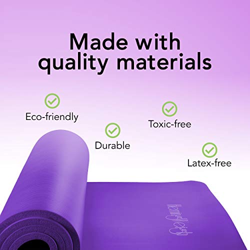 HemingWeigh 1/2 Inch Extra Thick High Density Exercise Yoga Mat with Carrying Strap for Yoga and Pilates