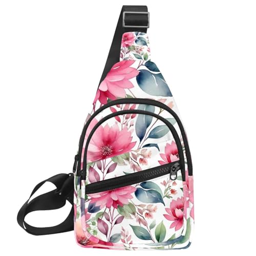 Bolso de hombro unisex multicolor estilo bandolera con estampado de rosas