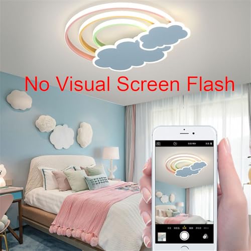 Plafonnier LED bleu dimmable avec télécommande pour éclairage de chambre - 5