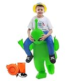 Seinal - Disfraz alienígena inflable para adulto, extranjero, disfraz extraterrestre adulto, verde extraterrestre para carnaval, 120 – 150 cm