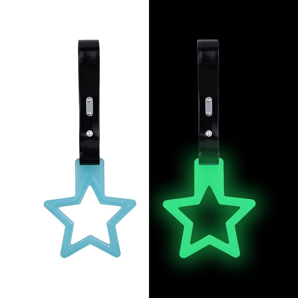 JDM TSURIKAWA Blue STAR Glow in the Dark Green Ring Subway Train Bus Handle Strap Charm Drift