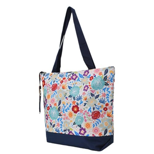 Image of NGIL Medium Top Zipper Closure Canvas Tote Bag with Attached Matching Coin Purse For Moms and Nurses