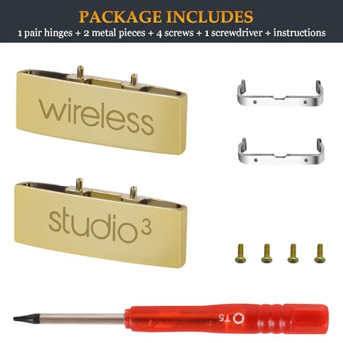 Studio 3 Hinge as Same as OEM A1914 Replacement Parts Repair Kit Durable Accessories Compatible with Beats by Dre Studio3 (A1914) and Studio Pro (A2924) Wireless Over-Ear Headphones (Gold) miniatura 6