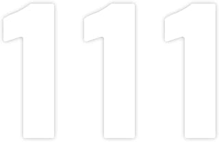 Pack of 3 White Bin Sticker Numbers - 1 (17 cm) Waterproof Self Adhesive Bin Numbers for Wheelie Bins Large Numbers for Bins Packwith®