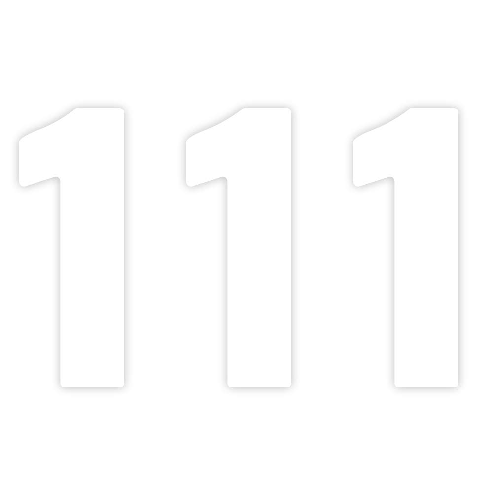 Sara PrintsPack of 3 Plain White Wheelie Bin Number-1 Self Adhesive Waterproof Vinyl Stickers - Ideal for Out Door Wheelie Bins, Dustbins, Garbage Bins V1020