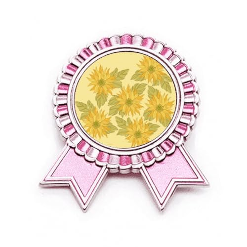Broche fleur tournesol rose en métal, l'accessoire idéal pour égayer vos vestes de saison