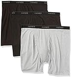 Hanes Men's Stretch Boxer Briefs, 3 Pack, Black/Grey, Medium