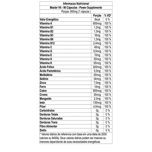 Power Supplements Master Vit 600Mg (90 Caps)
