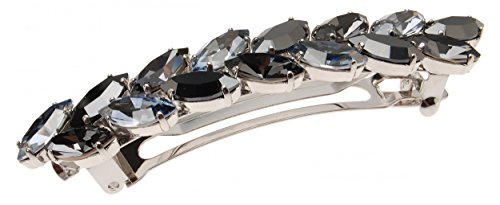 Barrette en cristal de lierre hématite de jais et teinte bleue pour accessoire cheveux