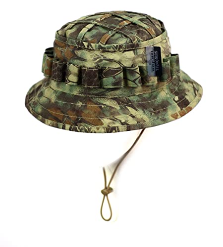 ZAPT Boonie Hat Military Camo Cap Hunter Sniper Ghillie Bucket Hats Verstellbarer Dschungel Buschhut, Mandrake, Einheitsgröße Cover