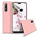 abitku Etui Huawei P20 Pro, smukłe płynny żel silikonowy guma odporna na wstrząsy obudowa miękka mikrofibra tkanina podszewka poduszka ochronna do Huawei P20 Pro 6,1" (2018), różowe