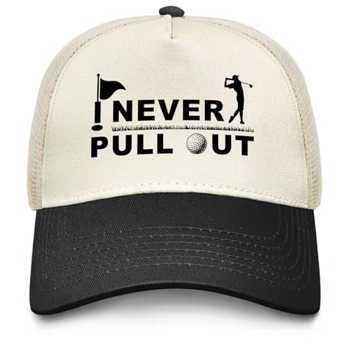 Image of Over Par and Under The Influence Golf Hat - Funny Golf Gag Gifts for Men & Dad | Adjustable Vintage Trucker Baseball Cap