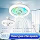 Demiawaking Ventilator LED Deckenventilator mit Beleuchtung, Universal E27 LED Deckenventilatoren mit Lampe mit Fernbedienung 3 Geschwindigkeiten Dimmbar, 3200-6500 K (Mit Sockel)