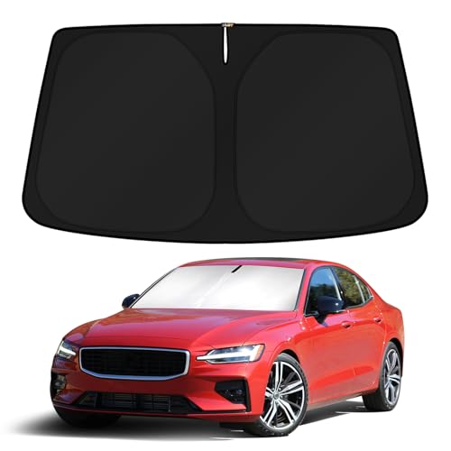 Image of KUST Windshield Sun Shade for 2019-2024 2025 Volvo S60 Sedan Accessories Custom Fit Sunshade Sun Visor Protector Foldable Blocks UV Rays Keep Your Car Cooler