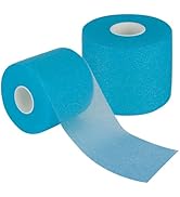 NAICHA 2 Rolls Athletic Tape 65.6 ft Per Roll Athletic Sports Foam Tape Blue Pre Wrap Tape for St...