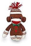 Plushland Adorable Gingerbread Sock Monkey Sockiez 6' – Perfect for Kids Vivid Clear Color Puppet Christmas Ornament