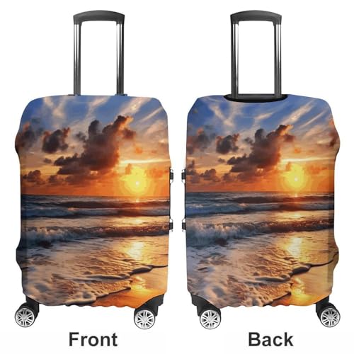 Beach Sunrise Travel Luggage Cover Anti-scratch Suitcase Cover Elastic Suitcase Protective Cover Fits 19-32 Inch Luggage XL3