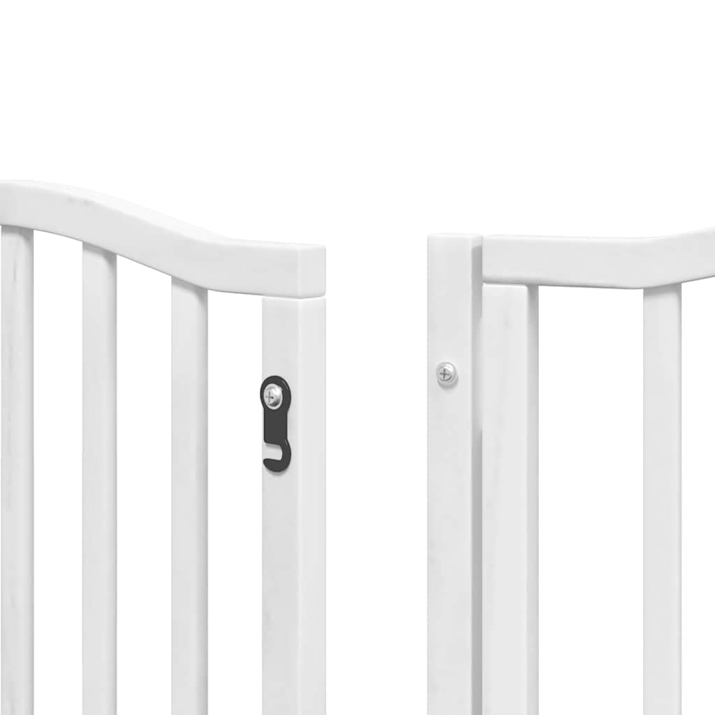 vidaXL Puerta para Perros Plegable 9 Paneles Madera álamo Blanca 450cm, Puerta para Mascotas, Puerta de Seguridad para Perros, Puerta para Perros de Seguridad