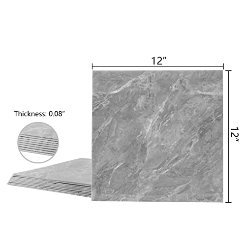 10-Sheets Gray Marble Backsplash Peel And Stick Flooe Tile,Back Splashes For Kitchens, Peel And Stick Vinyl Shower Tile,12"X12". #TOP7
