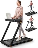 UREVO URTM012 3 in 1 Under Desk Walking Treadmill with Removable Desk, Treadmills, 50.9x27.2x37.4in, Black