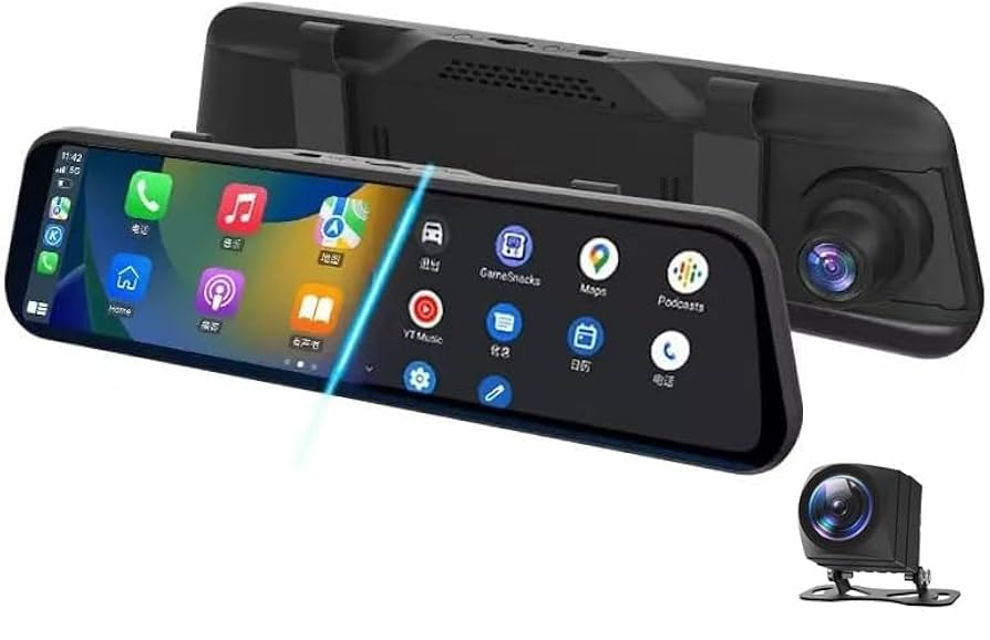 大画面✨ドライブレコーダー ミラー型 10インチ CarPlay Android ミラー型ドライブレコーダー 10インチIPS液晶 デジタルインナー