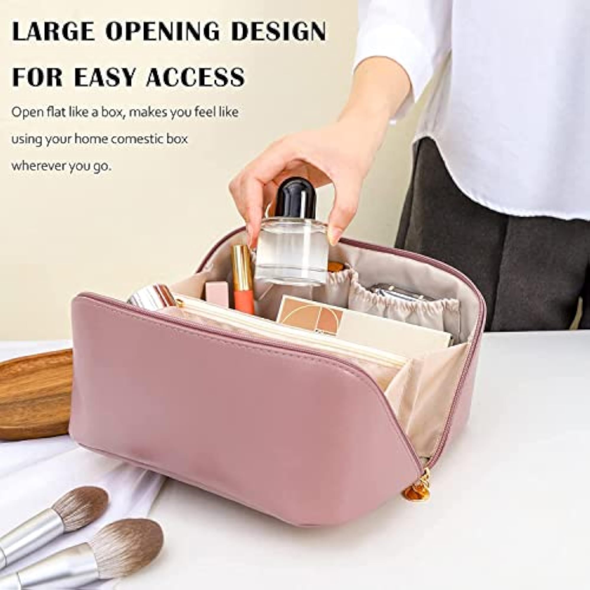 Large Capacity Travel Cosmetic Bag, Portable Makeup Bag
