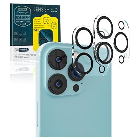Pack of 2 Camera Protectors Compatible with iPhone 13 Pro 6.1 Inch & iPhone 13 Pro Max 6.7 Inch 9H HD Clear Anti-Scratch Camera Protective Film Full Cover Tempered Glass iPhone Camera Protection Cover