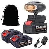 Battery Powered Space Heater, Battery Operated Space Heater with Anti-Tilt, Quiet Long Heating, 1500mah Portable Rechargeable Spaces Heaters for Car, Office, Indoor Use (Two batteries)